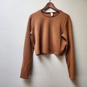 Spanx caramel long sleeve crop shirt / M